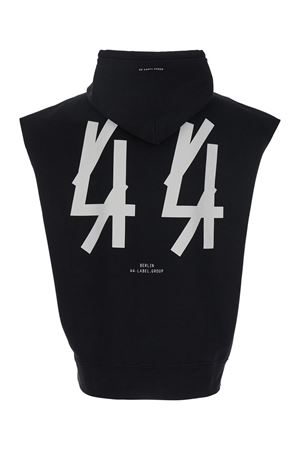 Black sleeveless hoodie 44 LABEL GROUP | B0030578FA583P396